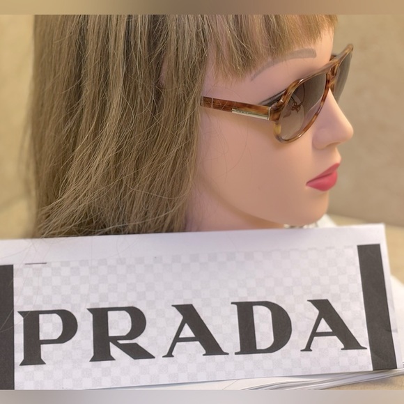 New Prada Aviator Plastic Tortoise brown Sunglasses. SPR02G 4BW-6S1 - Picture 3 of 16